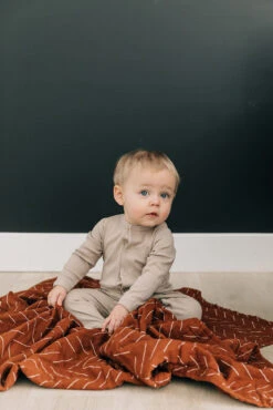 Oatmeal Organic Cotton Ribbed Snap Footie Pajamas