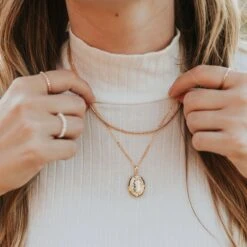 Gold Filled Bead Necklace - Staci Minimalist Adjustable Jewelry -ROOLEE FASHION SHOP Mauve 107