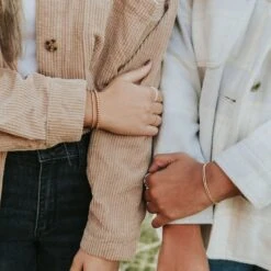 Staci Gold Filled Bead Bracelet - Elegant Elastic Stacking Jewelry -ROOLEE FASHION SHOP Mauve 120