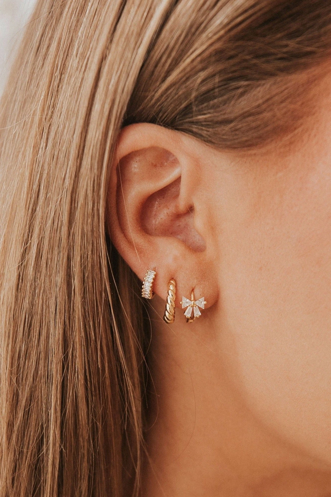 Gold Vermeil Twist Hoop Earrings - Hypoallergenic Brooklyn Hoops 10 Gold Vermeil Twist Hoop Earrings - Hypoallergenic Brooklyn Hoops - Image 8