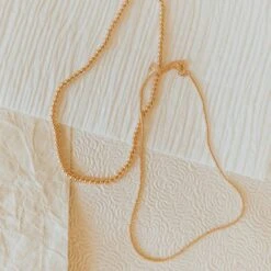 Gold Filled Bead Necklace - Staci Minimalist Adjustable Jewelry