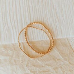 Staci Gold Filled Bead Bracelet - Elegant Elastic Stacking Jewelry