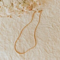 Gold Filled Bead Necklace - Staci Minimalist Adjustable Jewelry -ROOLEE FASHION SHOP Mauve 246