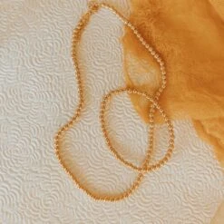 Gold Filled Bead Necklace - Staci Minimalist Adjustable Jewelry -ROOLEE FASHION SHOP Mauve 250 7d050f1e 84dc 4538 9dc6 e8cd6ee77356