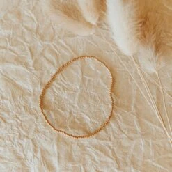 Staci Gold Filled Bead Bracelet - Elegant Elastic Stacking Jewelry -ROOLEE FASHION SHOP Mauve 251