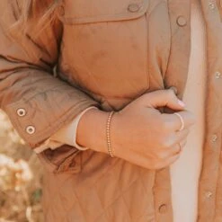 Staci Gold Filled Bead Bracelet - Elegant Elastic Stacking Jewelry -ROOLEE FASHION SHOP Mauve 57