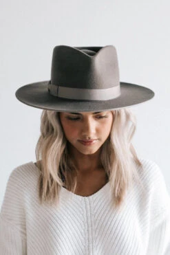 Gigi Pip The Monroe Hat - Classic Wool Rancher Fedora -ROOLEE FASHION SHOP Monroe Gray