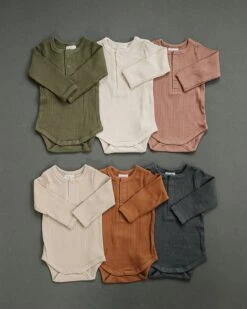 Soft Oatmeal Organic Long Sleeve Ribbed Baby Bodysuit 13 Soft Oatmeal Organic Long Sleeve Ribbed Baby Bodysuit -ROOLEE FASHION SHOP NEP 2295 websize 2