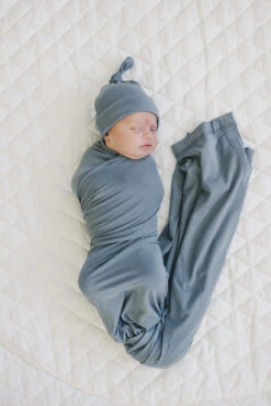 Mebie Baby Dusty Blue Bamboo Stretch Swaddle