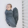Mebie Baby Charcoal Bamboo Stretch Swaddle 2 Mebie Baby Charcoal Bamboo Stretch Swaddle -ROOLEE FASHION SHOP NEP 2652 websize