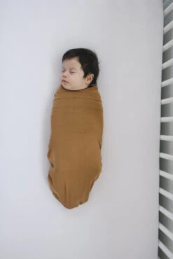 Mebie Baby Mustard Bamboo Stretch Swaddle