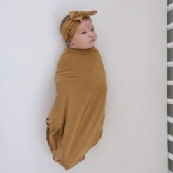 Mebie Baby Mustard Bamboo Stretch Swaddle -ROOLEE FASHION SHOP NEP 2839 websize 2727fd05 5e56 4404 ba6f a5293be25164
