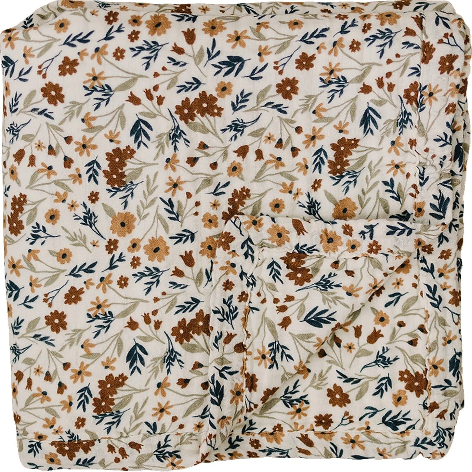 Muslin Baby Quilt - 4-Layer 100% Cotton Toddler Blanket in Harvest Floral 6 Muslin Baby Quilt - 4-Layer 100% Cotton Toddler Blanket in Harvest Floral - Image 4