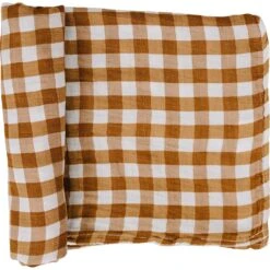 Ultra-Soft Gingham Muslin Swaddle Blanket - 100% Cotton Nursery Essential -ROOLEE FASHION SHOP NEP 3037 websize