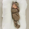 Organic Cotton Ribbed Knot Gown - Cocoa Newborn Sleeper 2 Organic Cotton Ribbed Knot Gown - Cocoa Newborn Sleeper -ROOLEE FASHION SHOP NEP 4833 websize