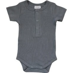 Grey Organic Cotton Ribbed Snap Bodysuit - Ultra-Soft Baby Essential 7 Grey Organic Cotton Ribbed Snap Bodysuit - Ultra-Soft Baby Essential -ROOLEE FASHION SHOP NEP 6521 websize 2