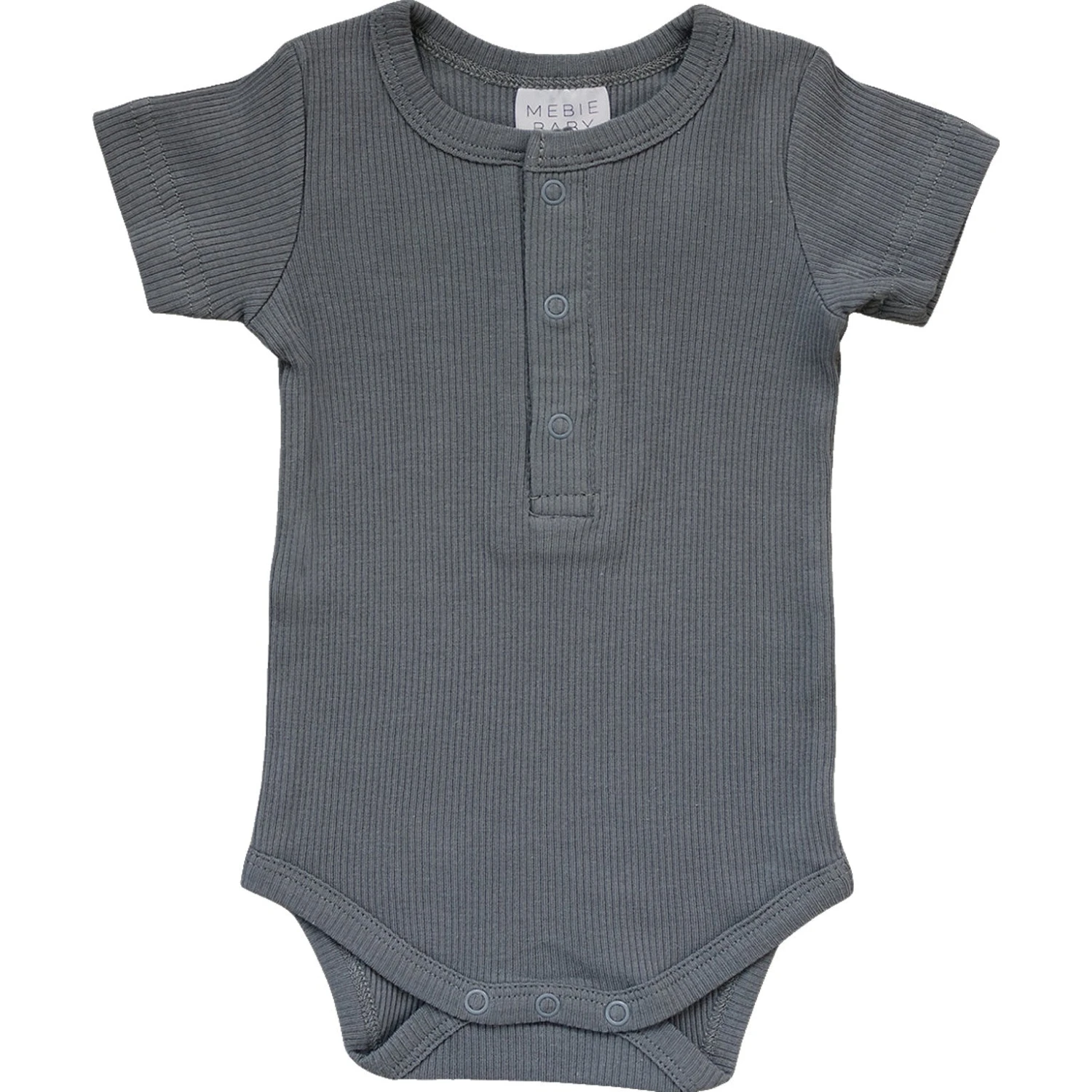 Grey Organic Cotton Ribbed Snap Bodysuit - Ultra-Soft Baby Essential 5 Grey Organic Cotton Ribbed Snap Bodysuit - Ultra-Soft Baby Essential - Image 3