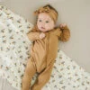 Mebie Baby Mustard Bamboo Zipper One-Piece Pajamas -ROOLEE FASHION SHOP NEP 8284 websize