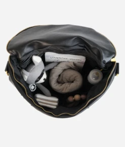 Fawn Design The Original Diaper Bag - Premium Black Faux Leather -ROOLEE FASHION SHOP OG3.0.black .01