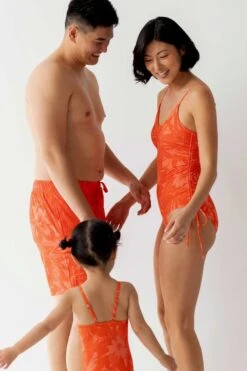 UPF 50 One Piece Swimsuit - Women's Carmine Tied Adjustable Swimwear -ROOLEE FASHION SHOP OPE1TieSideOnePiece Carmine2 c939f6a0 4439 4422 8b9f 40cfdc64eedf