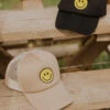 Smiley Face Trucker Hat - Retro Mesh Back Adjustable Snapback Cap 2 Smiley Face Trucker Hat - Retro Mesh Back Adjustable Snapback Cap -ROOLEE FASHION SHOP R510 464