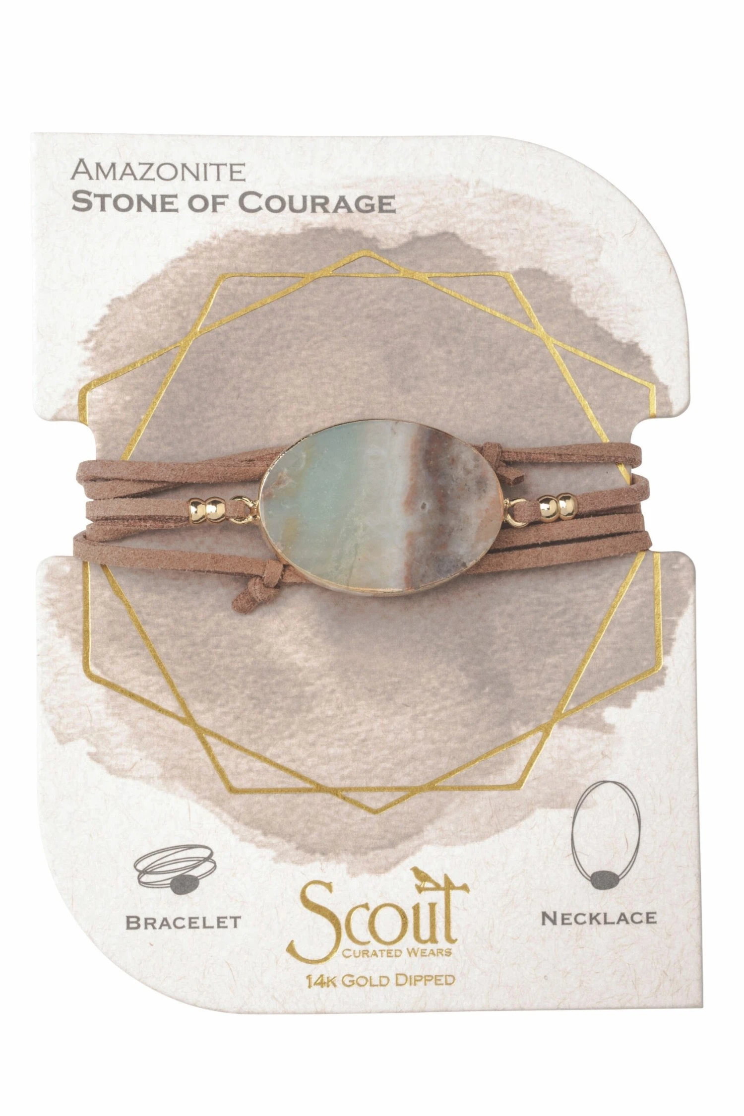 Amazonite Stone of Courage Vegan Suede Convertible Wrap Bracelet & Necklace 5 Amazonite Stone of Courage Vegan Suede Convertible Wrap Bracelet & Necklace - Image 3