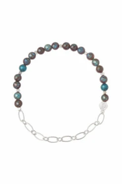 Semi-Precious Gemstone & Silver Paperclip Stacking Bracelet -ROOLEE FASHION SHOP SQ001 Scout