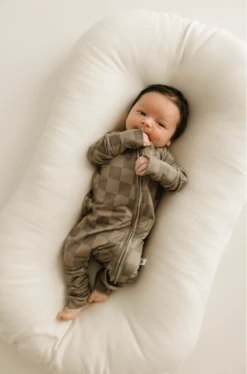 Forever French Baby Faded Brown Checkerboard Bamboo Zip Pajamas -ROOLEE FASHION SHOP Screenshot2024 01 01at11.52.30AM