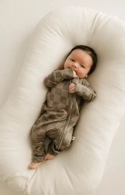 Forever French Baby Faded Brown Checkerboard Bamboo Zip Pajamas -ROOLEE FASHION SHOP Screenshot2024 01 01at12.23.24PM