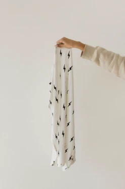 Soft Bamboo Infant Swaddle - White & Black Lightning Bolt Print -ROOLEE FASHION SHOP Screenshot2024 02 08at2.56.31PM