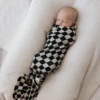 Black Checkerboard Bamboo Infant Swaddle - Ultra-Soft Baby Wrap -ROOLEE FASHION SHOP Screenshot2024 04 16at6.58.46AM