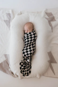 Black Checkerboard Bamboo Infant Swaddle - Ultra-Soft Baby Wrap -ROOLEE FASHION SHOP Screenshot2024 04 16at6.59.24AM