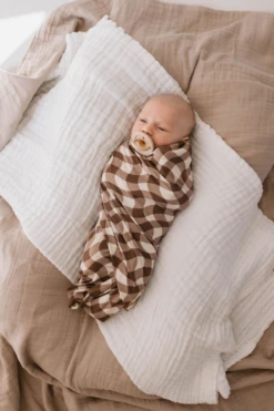 Groovy Gingham Bamboo Infant Swaddle - Ultra-Soft Baby Wrap