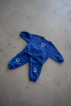 Kids Smiley Face Crewneck Sweatset - Cozy 2-Piece Jogger Outfit 12 Kids Smiley Face Crewneck Sweatset - Cozy 2-Piece Jogger Outfit -ROOLEE FASHION SHOP TBK01 SET ROYAL BLUE