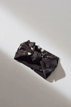 FF Smile Charcoal Bamboo Adjustable Head Wrap with Bow