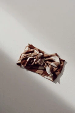 Bamboo Gingham Baby Head Wrap - Adjustable Soft Bow Headband