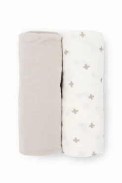 Little Unicorn Grey Cross Stretch Knit Swaddle Blanket (2-Pack) -ROOLEE FASHION SHOP UB3306 28267