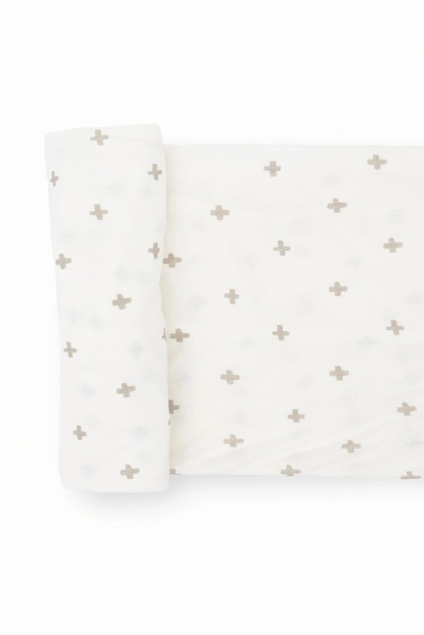 Little Unicorn Grey Cross Stretch Knit Swaddle Blanket 6 Little Unicorn Grey Cross Stretch Knit Swaddle Blanket - Image 4