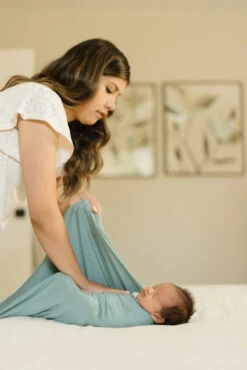 Little Unicorn Harbor Stretch Knit Swaddle and Hat Set -ROOLEE FASHION SHOP UB3307 UB3504 27524