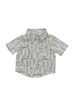 Mebie Baby Surfboard Linen Button Up Shirt