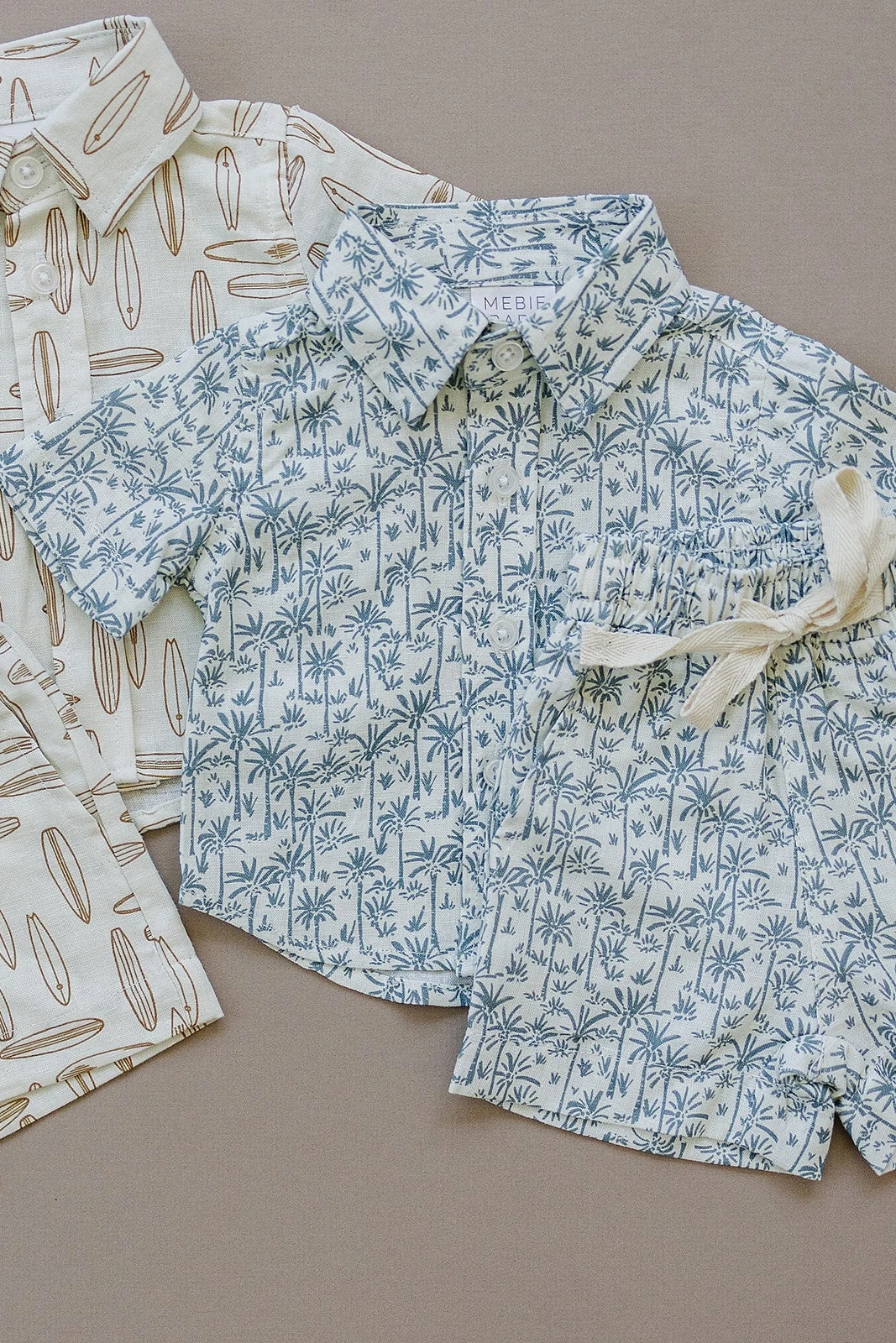 Mebie Baby Palm Tree Linen Cotton Shorts 4 Mebie Baby Palm Tree Linen Cotton Shorts - Image 2