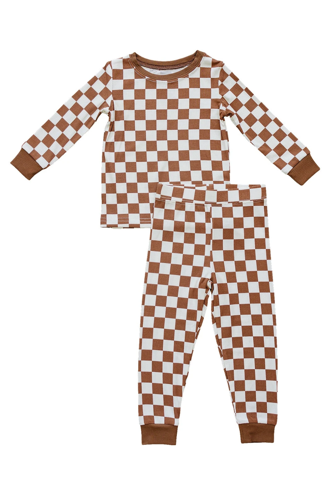 Ultra-Soft Ribbed Bamboo Cozy Set for Babies & Toddlers - Rust Checkered 3 Ultra-Soft Ribbed Bamboo Cozy Set for Babies & Toddlers - Rust Checkered
