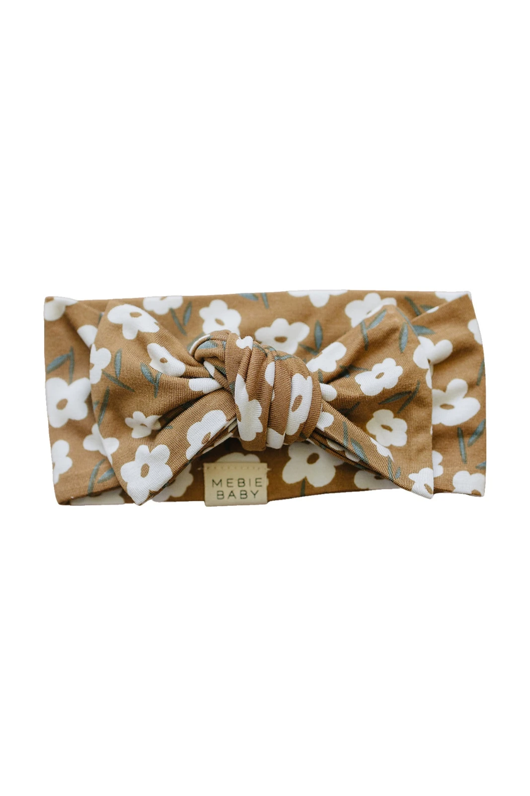 Mustard Floral Bamboo Baby Head Wrap - Ultra-Soft & Stretchy 3 Mustard Floral Bamboo Baby Head Wrap - Ultra-Soft & Stretchy
