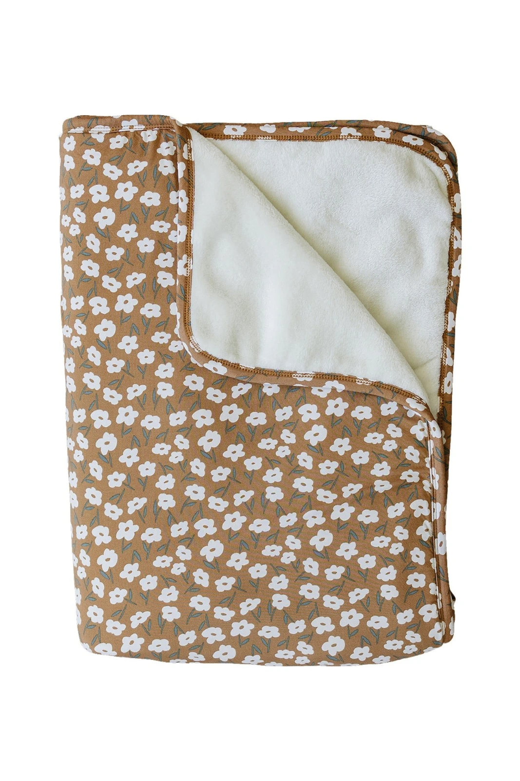 Mustard Floral Bamboo Fleece Baby Quilt - Soft Nursery Blanket 3 Mustard Floral Bamboo Fleece Baby Quilt - Soft Nursery Blanket