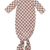 Rust Checkered Bamboo Knot Gown - Ultra-Soft Newborn Sleepwear -ROOLEE FASHION SHOP Untitleddesign 89b3f545 6b68 445c 9046 928c05b61668