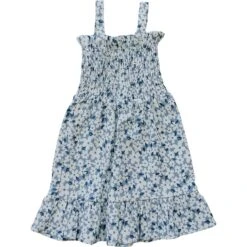 Mebie Baby Blue Floral Linen Dress - Resort Wear Collection -ROOLEE FASHION SHOP Z4A0317 websize