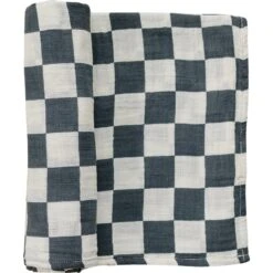 Mebie Baby Charcoal Checkered Muslin Swaddle Blanket -ROOLEE FASHION SHOP Z4A1331 websize