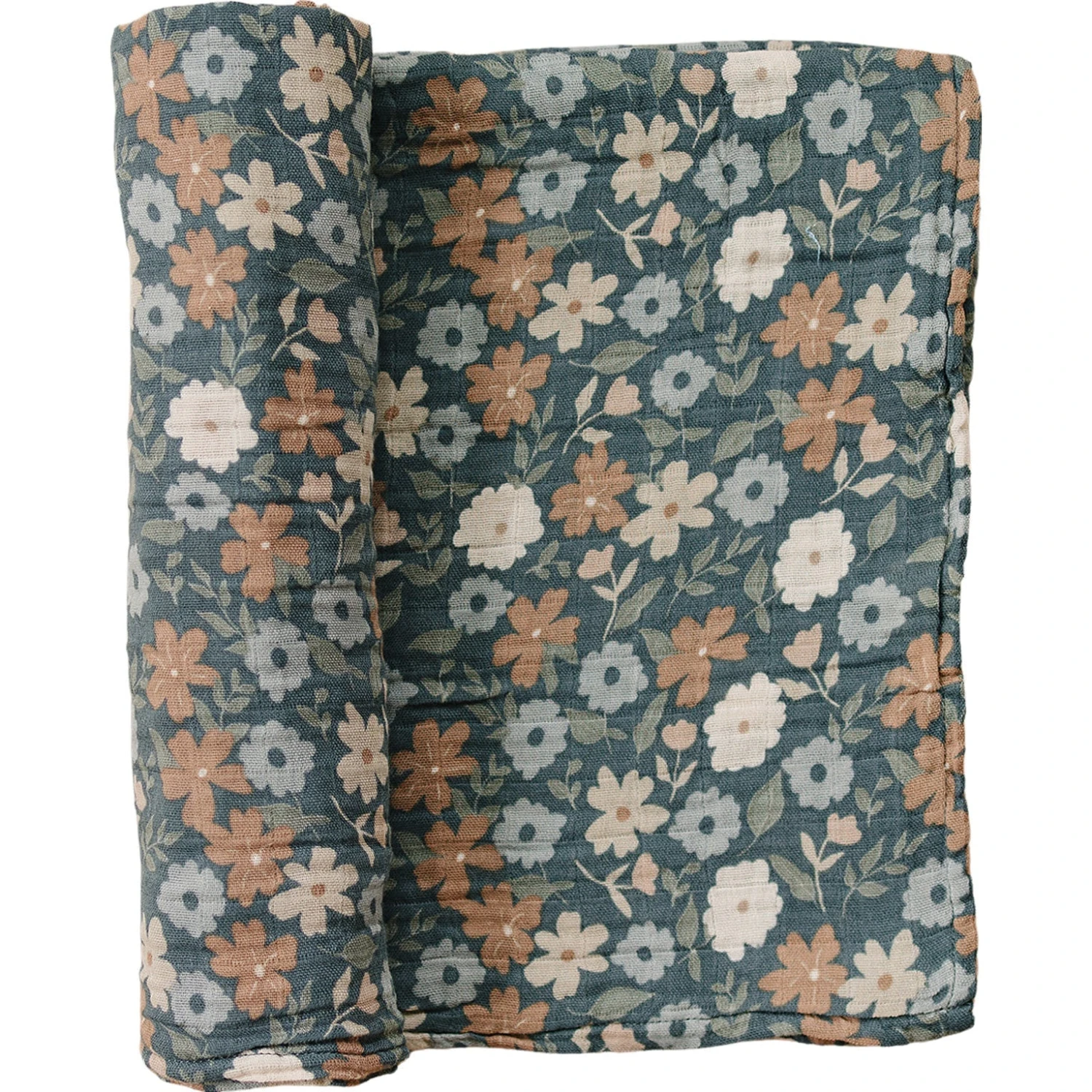 Mebie Baby Midnight Floral Muslin Swaddle Blanket 5 Mebie Baby Midnight Floral Muslin Swaddle Blanket - Image 3
