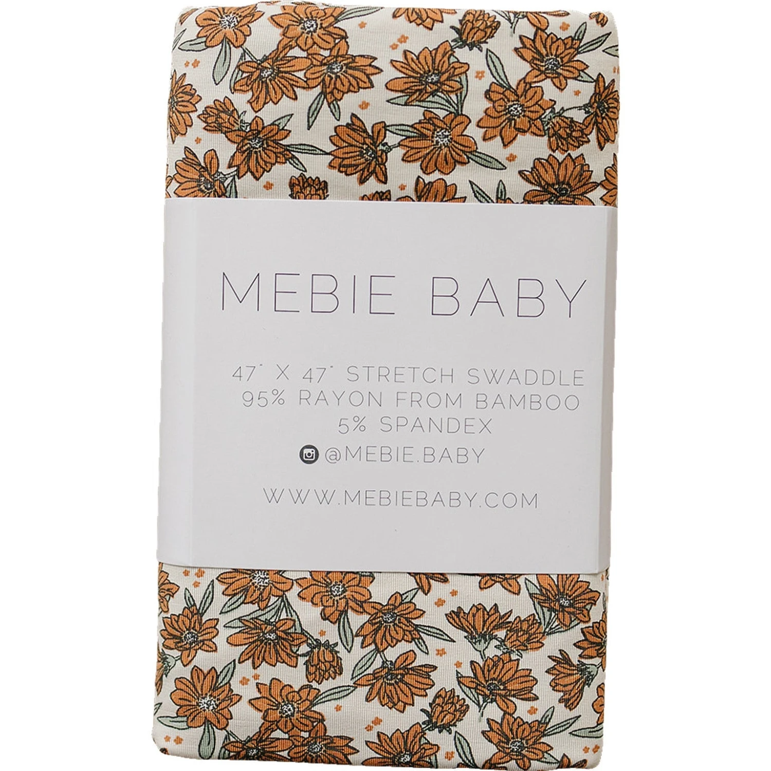 Bamboo Stretch Swaddle Blanket - Cream Magnolia Ultra-Soft Baby Wrap 5 Bamboo Stretch Swaddle Blanket - Cream Magnolia Ultra-Soft Baby Wrap - Image 3