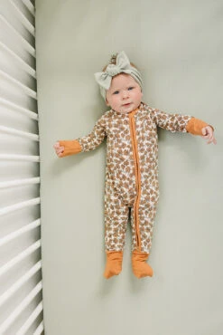 Bamboo Baby Zipper Pajamas - Cream Magnolia Soft Sleepwear